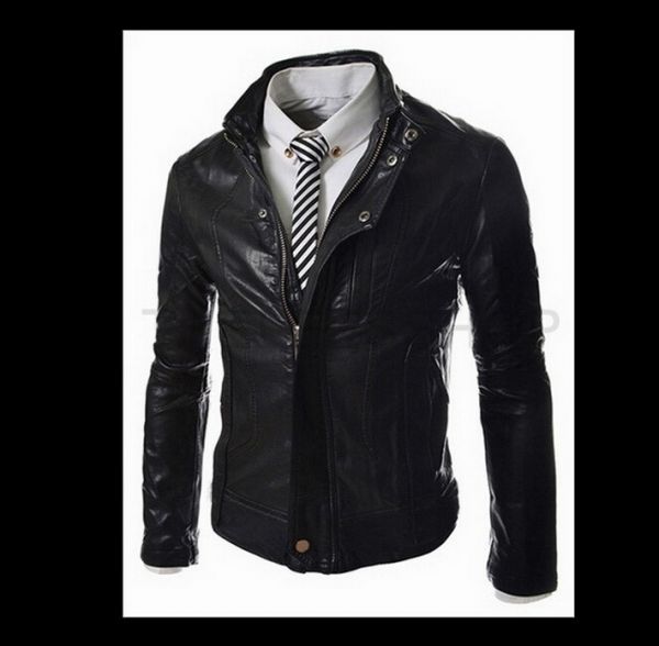 2014 Jacket Couro Moda Masculina Marca For Men Outono Invern